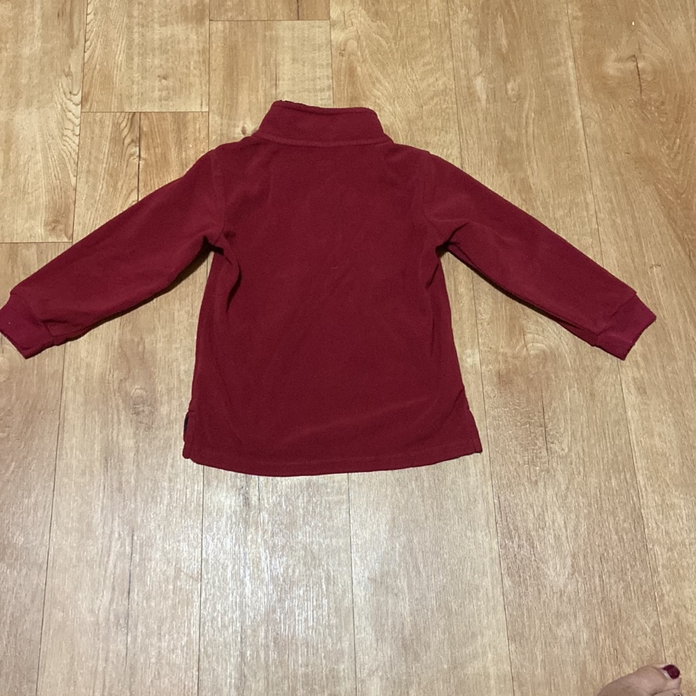 Boy 3T Child of Mine “Wild” Half Zip warm fleece Sweater Deep Dark Red - Picture 2 of 4